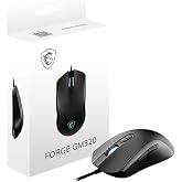 MSI FORGE GM320 Oyuncu Mouse, 12800 DPI Optik Sens&ouml;r, RGB LED, 7 D&uuml;ğme, USB 2.0, Siyah, 1.5m Kablo