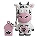 Produktbild Tribe FD001328 Animals The Originals Pendrive Figur 4 GB Speicherstick Lustig USB Flash Drive 2.0, Schlüsselanhänger Kappenhalter, Kuh Lucrezia, Weiß/Schwarz