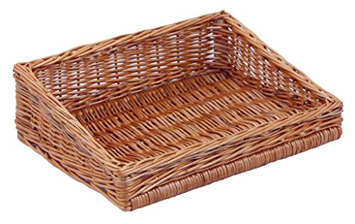 Regalkorb "Schräg" rechteckig, braun, T 30cm x B 40cm x Hv 6cm x Hh 12cm