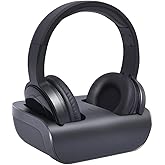 ZANCHIE Wireless Headphones for TV, On-Ear Wireless TV Headphones with RF Transmitter, Charging Station with Range 100 m, Plu