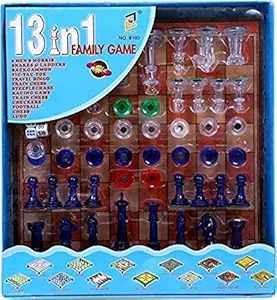 JABA'S 13 in 1 Family Magnetic Board Game-Chess,Snakes-Ladders,Backgammon,Ludo,Tic-Tac-Toe,Checkers,Travel Bingo,Football,Space Venture,Steeplechase Set for Girls Boys Indoor|Outdoor Multicolour