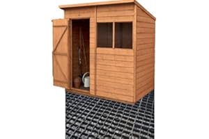 NEAT. 6 ft x 4ft Plastic Grid Shed Base Kit with Weed Membrane, Gravel Grid for Driveways, Garden Path, Grass Protection Mats, Greenhouse Pavers – Ideal for Garden Shed, Turf Grass, and Gravel Foundations