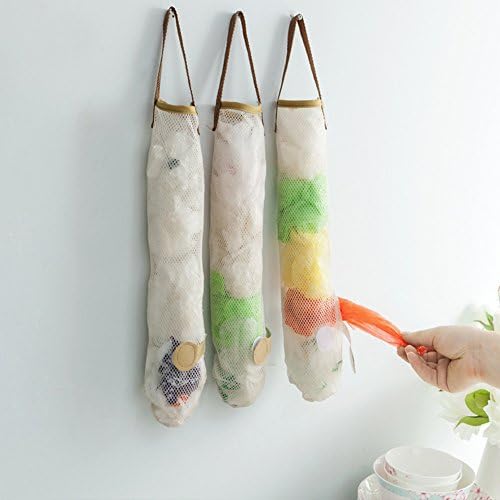 Lilyeyes Reusable Kitchen Fruit Vegetable Hanging Storage Mesh Bag Garlic Onion Organizer