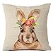 Produktbild Jaminy Bunny Home Dekorkissen Abdeckung Kaninchen werfen Kissenbezüge Polsterbezüge 45x45cm