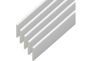 VIRTUAL PLASTICS UPVC Plastic Trim 95mm x 1m x 5 Pack - White Architrave Skirting Board/Window Finishing Trim