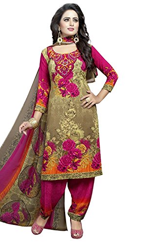 Great Indian Festival Dress Materials for women Designer Party Wear Today Offer Low Price Sale Top Pink Color Faux Cotton Fabric Free Size Salwar Suit RS.497 (80.00% Off) - Amazon