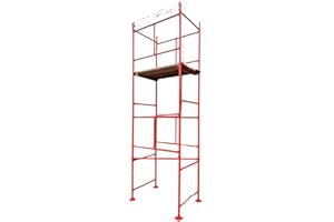 HILL TOP FABRICATIONS CO (1998) LTD - Scaffolding Tower with Scaffolding Boards 4.2 Meters (14') Working Height 4x2'6 Base Size. Steel & Polyester Powder Coated (PPC) High Quality Durable Finish.