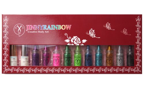 Jinny Rainbow Glitter Body Art 10 Colour Kit 10g Each