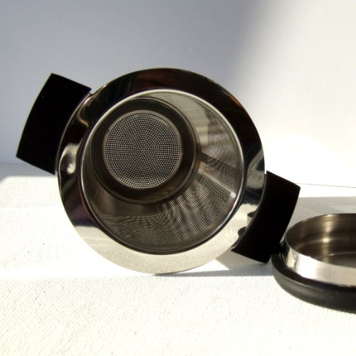 Teesieb, Edelstahl, 0,5 mm Mikrofilter, für eine Tasse, Pink / Grün / Schwarz schwarz - 3