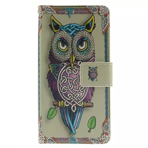 Preisvergleich Produktbild Schutzhülle Samsung Galaxy S6, coffeetreehouse für Samsung Galaxy S6 Schutzhülle Lanyard Handschlaufe Brieftasche Ledertasche PU Leder Brieftasche Schutzhülle Schale mit Stand und die Slots Kreditkarte Wallet / Case / Schutzhülle, TPU Silikon Schutzhülle, Flip Holster für Samsung Galaxy S6 – Eule