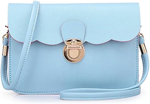 2018 Fashion Handbags Cross Pattern Mini Mobile Phone Bag Slung Shoulder Bag Purse,LightBlue-OneSize