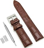 CIVO uhrenarmband Echtes Leder Uhrband Watch Strap Top Kalbsleder 18mm 20mm 22mm Uhr Armband Watch Band für Herren Damen mit Federstege Werkzeug und 8 Pins Bonus (Dunkelbraun, 22 mm)