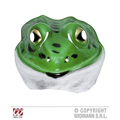 Plastikmaske / Kindermaske Frosch in grün - weiß
