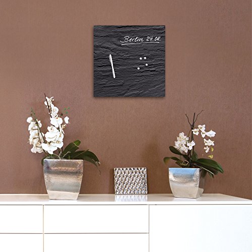 Eurographics MB-DT6393 Memo Board, Magnet- und Schreibtafel aus Glas 30 x 30 cm, black Slate - 3