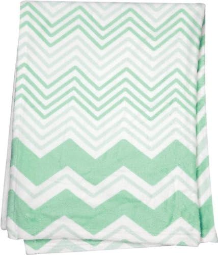 Manual Woodworkers and Weavers Chevron Baby Blanket Throw (Green Wide)