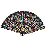 Ventilador de estilo español. Hecha de tela, puntilla y Nervaduras de plástico.