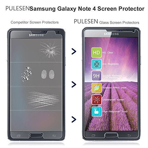Galaxy Note 4 de Pantalla  PULESEN   2-Pack   Ultra Resistente  2 5D 9H dureza  Samsung Galaxy Note 4 Vidrio Templado Protector de Pantalla Protector de pantalla para Galaxy Note 4