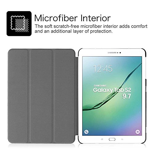 Starter Kit für Samsung Galaxy Tab S2 9.7″ Tablet PC – Hoch Qualität Premium PU Leder Tasche Hülle Stand und Bluetooth Tastatur + Displayschutzfolie + Touchstift (T810 / T815, Schwarz) - 9