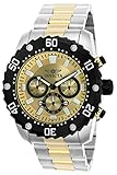 Invicta 22519 Pro Diver Herren Uhr Edelstahl Quarz Goldenen Zifferblat