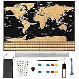 ❸ Para los amantes de viajar y conocer mundo, ésta es la mejor manera de marcar los sitios por los cuales has pasado, con todas las fronteras políticas de 252 países/áreas, las ciudades principales, los relieves geográficos, el nombre del país y sus correspondientes banderas