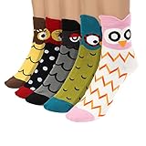  UTOVME calcetines medios de algodš®n para mujer con dibujos de animales 5 pares multicolor