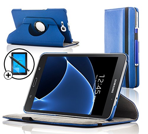 Forefront Cases® Samsung Galaxy Tab A 7.0 SM-T280 Leder Drehbar Hülle Schutzhülle Tasche Smart Case Cover Stand - Rundum-Geräteschutz und intelligente Auto Schlaf / Wach Funktion inkl. Eingabestift und Displayschutz