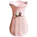 Produktbild dylandy Blume Vase Blumentöpfe Blume Korb Rattan Blumenkorb Kunststoff Vasen für Blumen handgefertigt Pflanztopf Künstliche Blumen Set Home Garten Dekoration (weiß), Rattan, rose, 6*6*17 cm