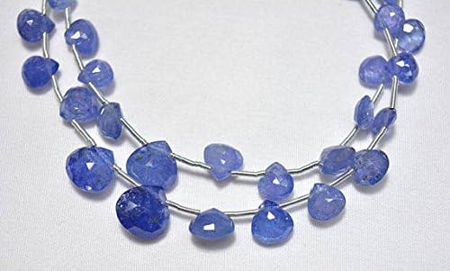 Tanzanite Faceted Heart Shape Beads, Tanzanite Cut Heart, Gemstone For Neckles, 4.5x5.5mm To 9.5mm, 11.5 inches Full Strand