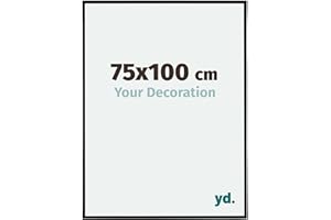 YD. Your Decoration - Cadre photo 75x100 cm - Noir Mat - Cadre Photo en Plastique Avec Verre acrylique - Anti-Reflet - Cadre 75x100 - Evry