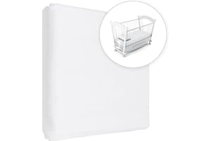 BABY COMFORT Drap-housse en jersey 100 % coton pour matelas de berceau de 90 x 50 cm (blanc)