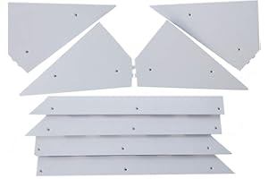 FAS grandeemporio Calcio Balilla angolari Ferma Vetro Serie 8 Pezzi, 4 SX. e 4 DX, Altezza Massima cm. 2, Lunghezza mm.580, in plastica Bianca.