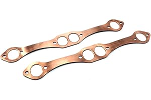 JETUPLUSLLC SBC Exhaust Gaskets Oval Connector Copper Compatible with SB Chevy 327 305 350 383 Reusable