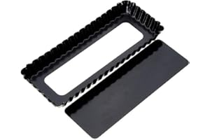 SimpleLife Rectangle Moule à Tarte à Tarte cannelée Outil de Cuisson de Quiche à Fond antiadhésif Amovible