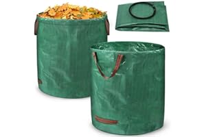 YUENFONG Gartensack 227L Gartenabfallsack, 2 Stück Laubsack aus Polypropylen Garden Waste Bags mit Griffen, faltbar und selbststehend, für Gartenabfälle, Pflanzenabfälle Spielzug