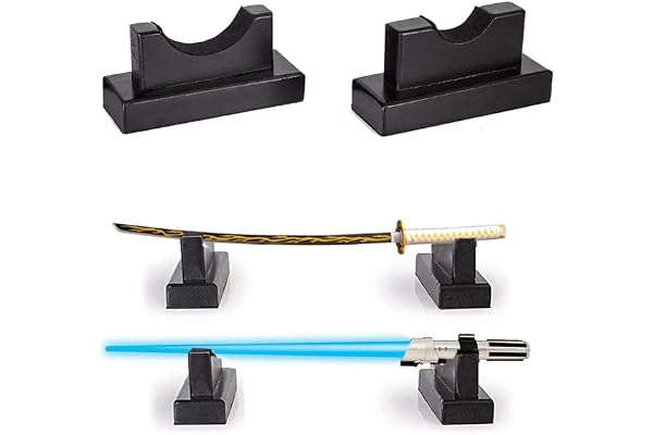 Support d'épée pour sabre laser - Support d'épée de samouraï - Support de batte de baseball - Support d'affichage horizontal en bois