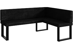 ‎MEBLINI MEBLINI Eckbank für Esszimmer - Küchenbank - Essecke - Sitzecke Küche - Peter - U-Beine 128x168x87cm Rechts - Graphit Samt
