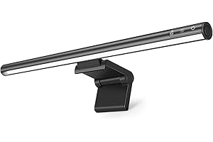 SIMDAO Computer Monitorlampe, 45 cm E-Reading-LED-Arbeitslampe, automatisches Dimmen, 3 Farbmodi, Touch-Steuerung, Einstell-Monitor-Lichtleiste, augenschonend, platzsparend für Zuhause und Büro