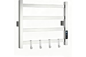 RYing Elektrisk Handdukstork,WiFi Smart, 43 x 50 cm | Tuya App, Termostat,Rostfritt Stål, 85 W låg Energiförbrukning, Snabbto