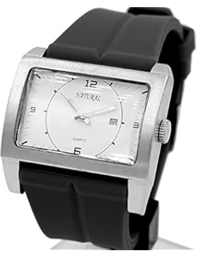 Alexis Armbanduhren Quarz Unisex Rechteckig Japan Miyota 2115 Date Movement Schwarz Weiches Silikonband Weis Dial...