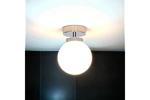 Licht-Erlebnisse Lámpara de techo bola de baño de metal y cristal cromado 1x G9 intercambiable lámpara de techo interior para pasillo de baño iluminación atemporal compacta