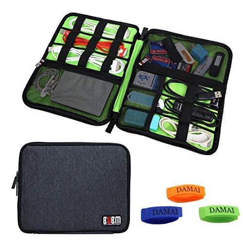 BUBM Universal cable Organizador Electrónica Accesorios Caso USB unidad de traslado (Grande-Negro)