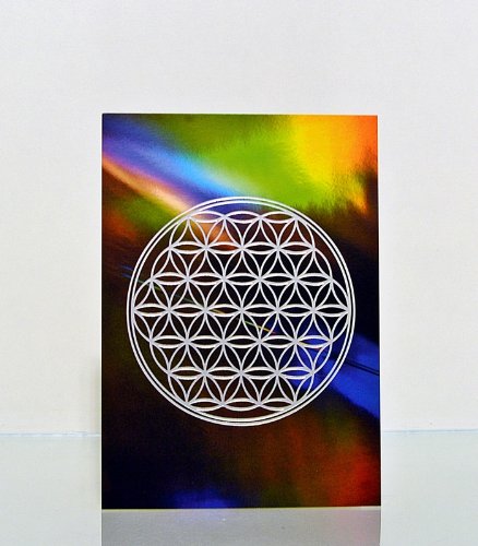 Preisvergleich Produktbild lilly design Blume des Lebens Postkarte DIN A6, Silberprägung