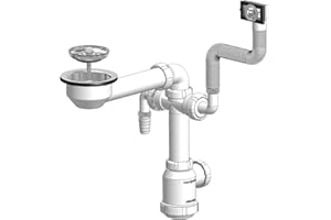 Hidrotecnoagua sifones - Desagüe fregadero ahorro espacio t-55bm diámetro 115