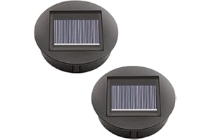 Lot de 2 lampes solaires de rechange avec LED - Panneau solaire - Couvercle de rechange - Pour éclairage extérieur - Pour décoration de jardin