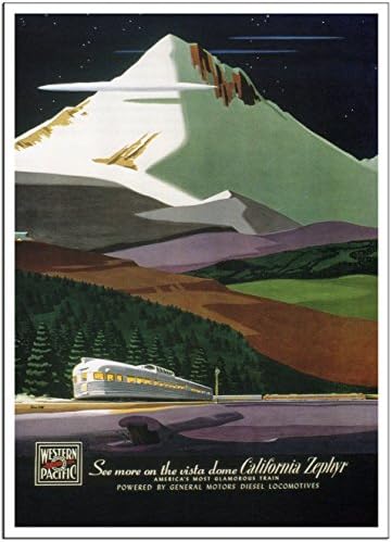 SEE MORE ON THE VISTA DOME CALIFORNIA ZEPHYR - 1950 - Vintage Poster USA - A1 Matte (33.1 x 23.4 inch)