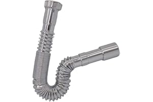 Schläfer 439309 | Sifone Flessibile Universale per Lavabo Bagno e Cucina, Lavandino G 1 1/4" con Scarico a Diametro Regolabile da 32 a 40mm e Tubo di Scarico a S Estendibile da 360 a 800mm