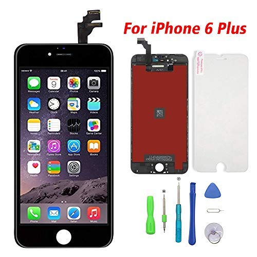 Fly-all - Kit Completo de reparación de Pantalla LCD Retina para iPhone 6 Plus de 5,5 Pulgadas, Color Negro