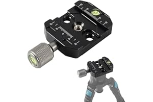 Gobesty Schnellwechselplatte Klemme Arca Swiss 50mm, Schnellspannklemme für Arca Swiss, Universal Arca Swiss Klemme Adapter QR-50, Quick Release Plate Clamp 1/4 to 3/8 für Stativ-Kugelkopf