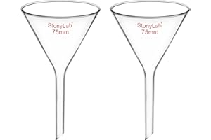 stonylab Glas Trichter, 2er Pack Schwerwandiges Borosilikatglas Kurzstiel Filtertrichter Labor Glaswaren, Durchmesser 75 mm