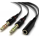 SANEC Tek Girişli Kulaklığı Bilgisayara Bağlama, Kulaklık ve Mikrofon Ayırıcı, 1 Dişi 2 Ekek 3.5mm Jak Mikrofonlu Kulaklık Ay